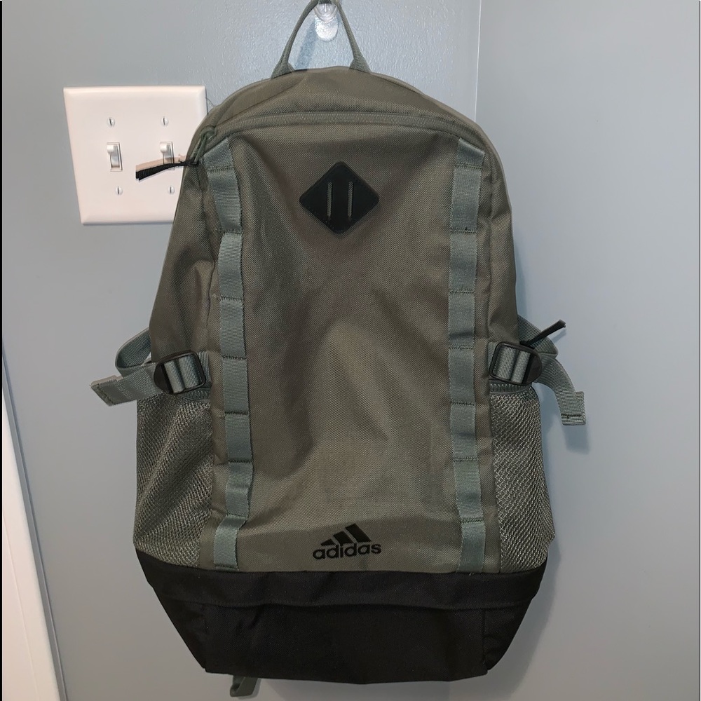 Army green adidas backpack!!